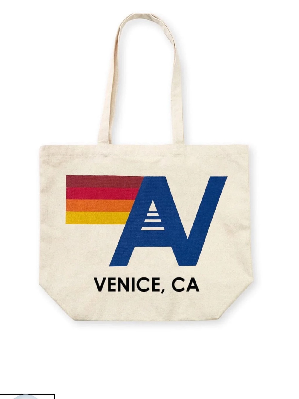 Aviator Nation Venice, CA Canvas Tote Bag with Color Block Logo